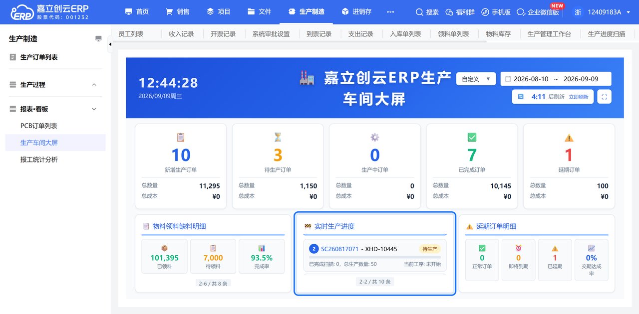 生产进度截图