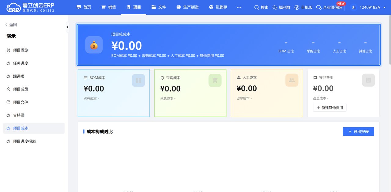 项目成本截图